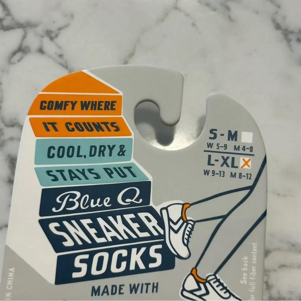 NWT Blue Q Pickleball Sneaker Socks Size Large‎ XL (Woman’s 9-23 Men’s 8-12)